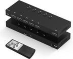 4K@60Hz 5 in 1 Out HDMI Switch, 5 Port HDMI Switcher Selector Support HDR10 & HDCP 2.2 & Full 3D with IR Remote Control and ON/Off Switch for Nintendo Switch,Xbox PS5/PS4,Fire Stick,Roku,Apple TV