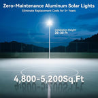Deepn Solar Street Light 12000W Aluminum Commercial Grade Solar Parking Lot Lights with Motion Sensor & Dusk to Dawn IP67 Waterproof Heavy Duty Security Flood Lights for Street, Yard, SZ4000, 2Pack