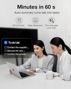 OpenNote AI Voice Recorder – Open Ear Headphones with FlashRecord, Call Recording, Real-Time Transcription, Translation, AI Assistant, for Students, Professionals & Interview Recording, Black