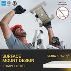 NUWATT 1x1 FT LED Square Surface Mount Panel, 5CCT 2700K/3000K/3500K/4000K/5000K Selectable, 1500LM 18W, Internal Driver, Dimmable Flat Panel, 120V, CRI90, 12" Inch Flush Mount Ceiling Light, 1" Thick