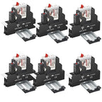 6 Pcs 24VAC Relay Electromagnetic Power Relay 12 Amp 5Pins SPDT 1NO 1NC with Test Button, Indicator Light Module and Socket Base