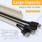 ZhiYo TV Cord Cover for Wall, 32 inch Cable Concealer, Cord Hider for Wall Mounted TV, Paintable Cable Cover to Hide Wires, Beige Wire Raceway Kit, 2X L15.8in W1.5in H0.75in