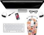 BOCHEERY Ergonomic Mouse Pad Wrist Support,Upgrade Mousepad with Massage Design,Non-Slip PU Base Desktop Mouse Pads for Pain Relief, Computer, Office & Home,12 x 8 in（F-Pink Flower）