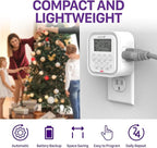 Fosmon 7 Day Digital Timers for Electrical Outlets, Indoor Plug-in Light Timers Switch Programmable, Electric Wall Plug for Lamp, Grow Reptile Lights, Aquarium, 15A/1875W, Grounded