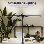Neatfi LED Desk Lamp, Dimmable Desk Light with 360 SMD LEDs, 30W, CRI 95, Adjustable Color Temperature, Task Lamp for Home, Office, and Workbench (CCT, Black, 41 Inches)
