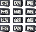 12 Pack Pgzsy Mini Small Digital Electronic Temperature Humidity Meters Gauge Indoor Thermometer Hygrometer LCD Display Fahrenheit (℉) for Humidors, Greenhouse, Garden