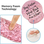 iCasso Mouse Pad,Large Pink Desk Mat Set, 4in1 XXL Mousepad + Keyboard Wrist Rest+Mouse Wrist Rest+Coaster with Ergonomic Desk Pad for Home Office Table Computer Cover -Pink Stay Positive