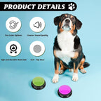 10 Color Voice Recording Buttons for Dogs Dog Training Communication Buttons with 30 Sec Record and Playback, Pet Training Buzzer for Puppy Cats, Funny Gifts for Pet Lovers (10 Pack)