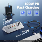 intpw P9R PRO USB C Hub Ethernet, 10 in 1 USB Docking Station 10Gbps with 4K@60Hz HDMI, USB C and 2 USB A 3.2, LAN, 2 USB A 2.0, PD 100W, SD/TF Ports, USB to Ethernet Adapter for PC, iPhone 16/15, Mac