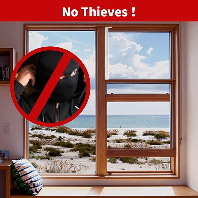 ZhouDaShu Adjustable Window Security Bars (Steel), Window Locks Bars Inside for Prevent Burglary, Window Stoppers for Vertical/Sliding Windows, Window Safety Bars Extends from 16.3-29.3 Inch(2 pcs)
