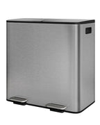 Garvee Trash Can, 2 x 10.6 gal (2 x 40 L) Garbage Can for Kitchen Dual Compartment Recycling Kitchen Step Trash Bin, Stainless Steel Trash and Recycle Bin Combo with Soft-Close Lid,Matte Grey
