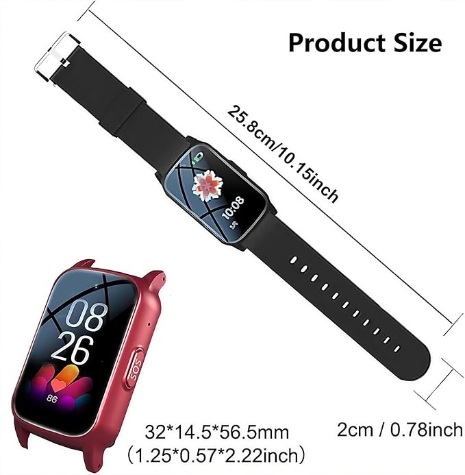 Elderly Fall Watch, Smart Watch for Men Women Wtih Sos Call and Health Monitoring, Ip67 Waterproof, Emergency Call Bracelet, for Seniors & Adults, Christmas and Birthday Gifts, 4G Safety(Black)
