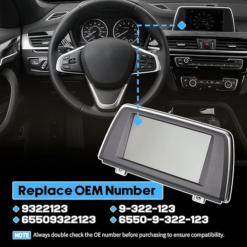 6.5'' Information GPS Dash Display Screen Fit for BMW X1 F48 2.0L 2016-2018 Fit for BMW X2 F39 2.0L 2016-2018 Dash Multimedia Navigation Monitor Replaces 9322123 9-322-123 65509322123 6550-9-322-123