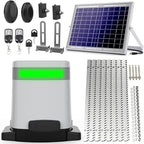 Blütezeit 1400lb Sliding Gate Opener, Solar Power | WiFi Control | Built-in Battery Backup, Rack Driven Automatic Slide Gate Motor with Remote Complete Kits (20W Solar Panel & Racks Incl.)