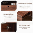 siu want Mid-Century Modern TV Stand for TVs up to 85 Inch, 78.7'' Walnut Wood Media Console with Drawers & Open Storage, Solid Wood Legs, Low Profile Entertainment Center for Living Room