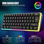 RedThunder 60% Wireless Gaming Keyboard & Mouse Combo with Rechargeable Battery, Ultra-Compact Small RGB Mechanical Feel Keyboard, Ergonomic Lightweight Honeycomb Optical Mouse for Gaming/Business