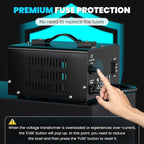 1500W Voltage Converter Transformer(110V to 220V or 220V to 110V) Step Up/Down Converter 110/120 Volt - 220/240 Volt w/US Power Cord,Circuit Breaker Protection, LCD Screen Display, Manual Setting