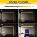 Pandery COB LED Strip Lights Warm White,24V Dimmable led Light Strip KIT with Remote and app Control,2700K 32.8FT/2 * 5m 8mm Wide Ra>90 Cuttable Flexible Strip Lights for Bedroom,Wardrobe,Cabinet
