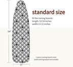 Bumkimue Ironing Board Cover and Pad, Standard Size 15x54 Inches, Blue Floral Pattern, Heavy Duty Padded, Elastic Edge, Scorch Resistant (Black and White Shell Shape)