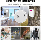 Wennzy Multifunctional Wireless Driveway Alarm IR Motion Sensor Alarm Doorbell 1 Receiver 2 Transmitters for Home Outdoor Use