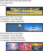 VSDISPLAY 21.3" Ultra Wide Bar Display 1920x360 IPS Digital Signage Monitor with USB Auto-Play, Image Rotation, and Mounting Holes for Advertising