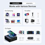 Power 200H 200W USB Charger Station with Wireless PD3.0 5-Port Fast Charging Multiport Charger with Display for Cell Phone, iPad, Laptops, AirPods and More