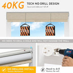 Persilux Smart Motorized Blinds with Remote, No Drill Automatic Roller Shades for Indoor Windows, Blackout Linen Fabric, Electric Blinds for Windows, Nature Khaki C153BO-3, Custom Size