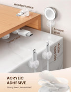 Lamicall 6Pack Clear Rotatable Cord Organizer - [1s Lock] Cable Clips Phone Charger Cord Holder, Desk Cable Management, Adhesive Wire Organizer for Nightstand, Office Accessories, Room Christmas Decor