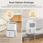 KNKA 1600 sq.ft Dehumidifier for Basement, Max 21 Pint Dehumidifiers for Home with Drain Hose, Continuous Drainage, Washable Filter, Intelligent Humidistat for Bedroom, Bathroom, Large Room