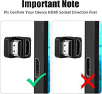 AGVEE 3 Pack (Long Side Inward) 180 Degree Angled HDMI Male to HDMI Female Adapter, U-Shaped 8K@60HZ Converter Coupler Connector Extender for Portable Display Monitor Accessories, Black