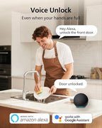 Philips Built-in WiFi Smart Lock, Keyless Entry Door Lock with App, Touchscreen, Indicator Light, Fingerprint Door Lock — Compatible with Alexa & Google, Splash-Proof Design, Includes 8 Batteries