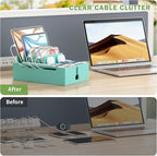 Pezin & Hulin Bamboo Charging Station, Electronic Devices Organizer for Multiple Devices Charger Such As Cell Phone, Tablet, Watch and More, Teal, (No USB Charger and Cables