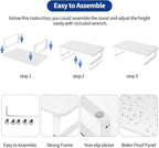 BESIGN MS01 Monitor Stand Riser, Height Adjustable Laptop Stand, Computer Monitor Stand for Monitor, Computer,Laptop,Printer (White)