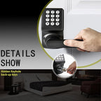 Keypad Door Lock with Handle, Digital Door Lock with Keypad Set,Keyless Entry Door Locks with Handle-IC Card and Anti-peep Password- Easy Installation for Home, Hotel-Matte Black-2PACK Set