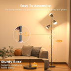 SIBRILLE 36W LED Tree Floor Lamp, Dimmable Tall Standing Lamp with Remote & Touch Control, 4 Color Temperatures Bright Floor Lamp, 3 Rotatable Light Modern Floor Lamps for Living Room Bedroom Office