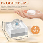 SAMYUCHO Acrylic Base 4 Pieces Acrylic Blocks for Display 2 X 2 X 1 Inch Square Riser Display Stands Trophy Base Pedestal Stands Clear Cube for Trophy Jewelry Props Food Party Crafts