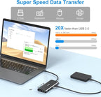 USB C Docking Station Dual Monitor for Dell/Lenovo/HP Laptop Docking Station HDMI USB C Hub Multiport Adapter Dongle Dock USB C to 2 HDMI +DisplayPort+Ethernet+4USB+2USB C+100W PD Charger+SD/TF+Audio