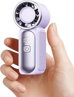 Gaiatop Portable Handheld Mini Fan, 6 Speeds 16900 RPM High Velocity Personal Fan with LED Display, USB Rechargeable, Mini Fan with Lanyard for Makeup, Travel, Outdoor, Gift for Women Girl, Purple
