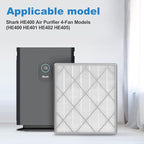 （2 Packs）HE401 Filter Replacement for Shark Air Purifier 4 Compatible with Shark 4 Fan Air Purifier HE400, HE401C, HE401NP, HE402, HE402AMZ, HE4FKPET, HE4FKPETMB, HE4FKPRO, HE402C