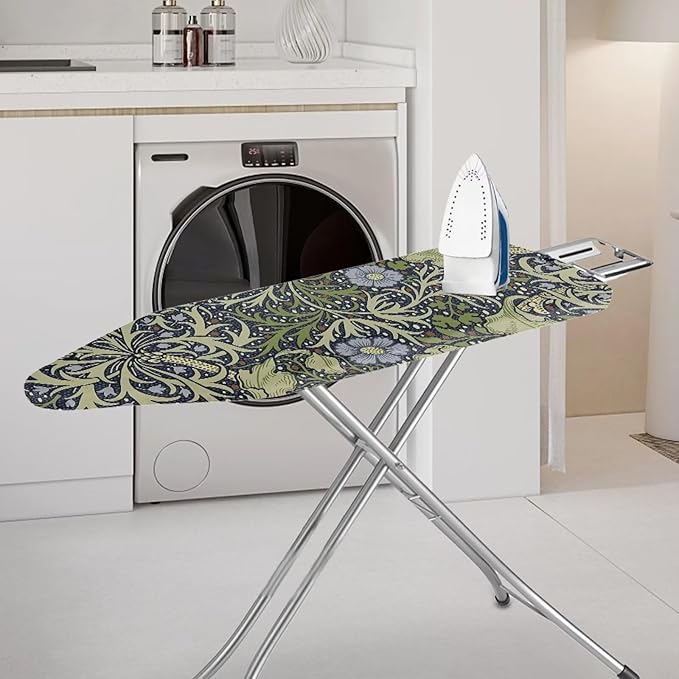 ZCFYGDX William Morris Prints Ironing Board Cover with Elastic Edge 3 Bottom Nylon Buckle Straps Breathable Resist Scorch Staining Suitable for Size-L Iron Board House Oil Paintings Art Decor