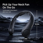 JISULIFE Portable Neck Fan Upgraded, Neckbrace Personal Hands Free, 5 Speed Gears Adjustment, 5000 mAh Wearable Bladeless Quiet Rechargeable for Outdoor Indoor, Gifts for Women Men- Black