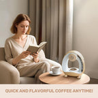 Single Serve Coffee Maker,Fast Brew in 2 minutes,Stylish＆Compact Design,MINI Q 2 IN 1 Coffee Machines for K*cup Capsules & Ground Coffee, Champagne Coffee maker