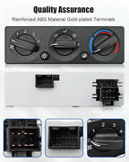 Q21-6012 HVAC A/C Heater Climate Control Module Panel Fit for Peterbilt 384 2008-2015, Cab HVAC Temperature Control Panel Switch Replace Q216012 with 3 Knobs & 2 Buttons