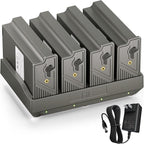 Lesaps 4Pack Rechargeable Reveal Lipo Lithium Battery Pack with Charger for Trail Camera Reveal X Gen 3.0, 2.0, X Pro 3.0, Pro, X Ultra 3.0, SK, XB, X - Upgraded LED Meter & Solar Charging