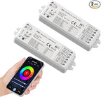 icever (2 Pack) 5in1 WB5 LED Controllers Bluetooth Control 2.4GHz Dimmable CCT RGB RGBW RGBCCT COB LED Strips - Compatible with Tuya App Echo Alexa Google Home Voice Control