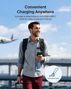 Belkin Portable Charger, Slim USB-C Power Bank 10,000mAh w/ 2 USB-C Ports, Digital Battery Display, 20W Charging Battery Pack - iPhone 17, Air, Pro, Samsung Galaxy S25, Pixel 10, iPad, & More - Blue