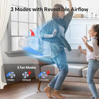 shinic Twin Window Fan with Reversible Airflow, Thermostat Controlled, 3 Speeds & 3 Functions(Exhaust, Intake & Circulate), 23.8" - 37" Expandable Width for Home Kitchen Use