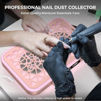 Woput Nail Dust Collector, 1600PA Professional Nail Vacuum Dust Collector Fan with Filter Papers (30 Pcs) for Acrylic Nail Polishing & Manicure at Nail Salon & Home - Pink