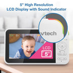 VTech VM924 No WiFi Remote Pan-Tilt-Zoom Video Baby Monitor - 5" LCD Screen, Up to 17Hrs Video/31Hrs Audio Battery, 1000ft Range, Night Vision, Soothing Sounds, Temperature Sensor