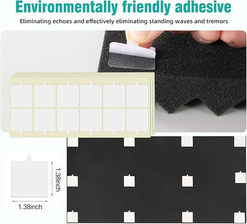 4 Pack Black Acoustic Foam Panels,48x24x2 Inch Sound Proof,High Density Soundproof Wall Panels,Fireproof Cancelling Foam Studio (Black, 4 PCS)